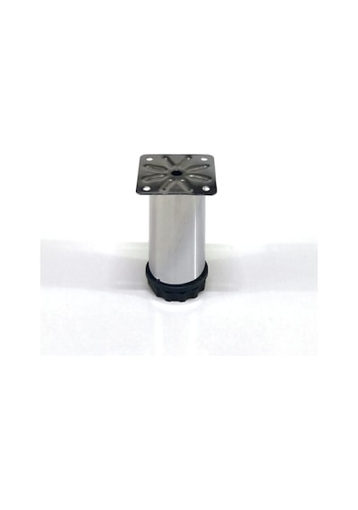 4 Adet Metal Baza Dolap Ayağı 5 Cm Krom Vidalar Dahil Gümüş Diğer