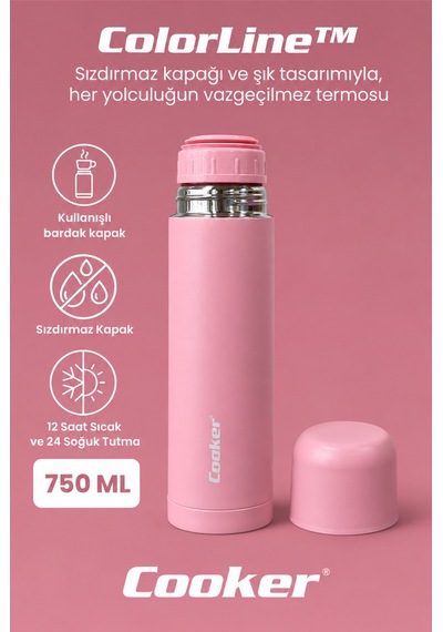 Colorline 750 Ml Paslanmaz Çelik Termos Yeşil Ckr2022 Pembe