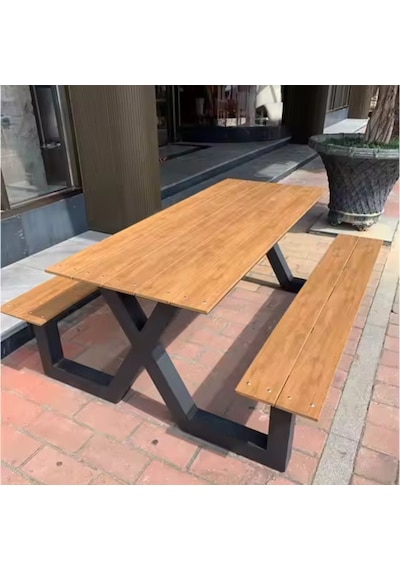 Bench Masa Takımı Estetik Ve Dayanıklı Tasarım Takım Bank Siyah