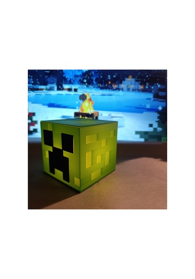 Minecraft Creeper Tealight Led Lamba Yeşil