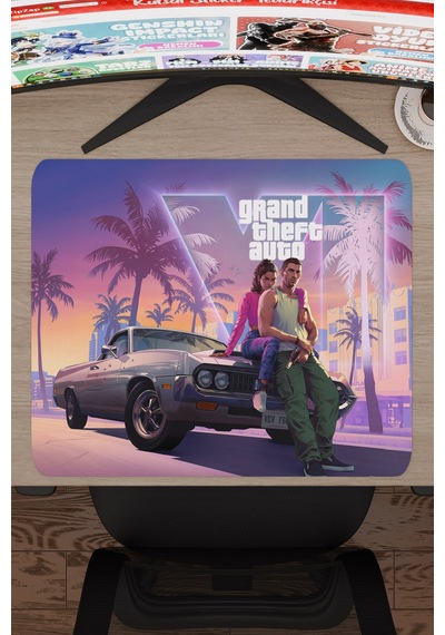 Gta 6 Kaymaz Dikişli Kauçuk Oyuncu Mousepad V5 - 48x40 Xl Gaming Mouse Pad Fare Altlığı