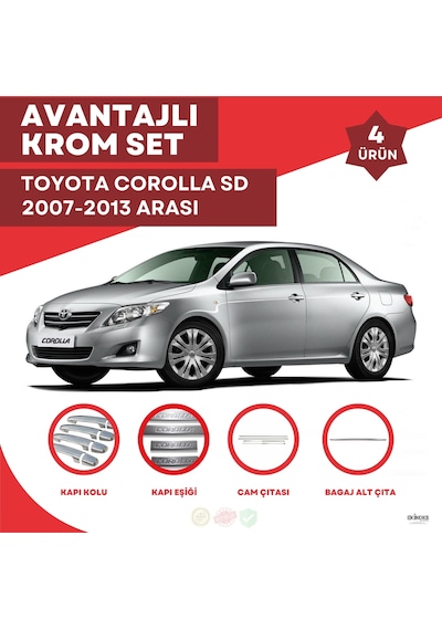 Toyota Corolla Uyumlu Sd Avantajlı Krom Set 2007-2013 Arası 4-ürün- Pasl