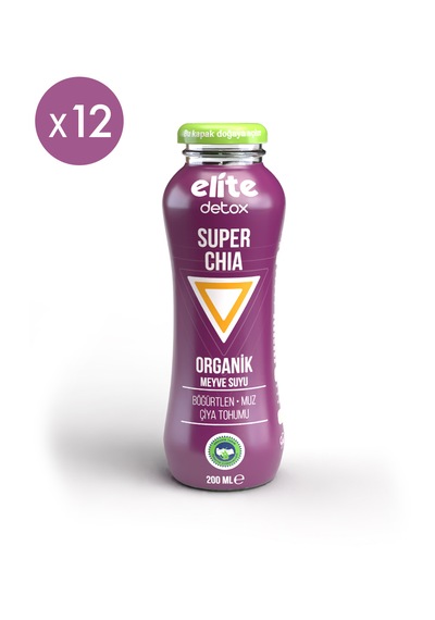 12'li Organik Super Hero Chia %100 Meyve-sebze Suyu 200 Ml