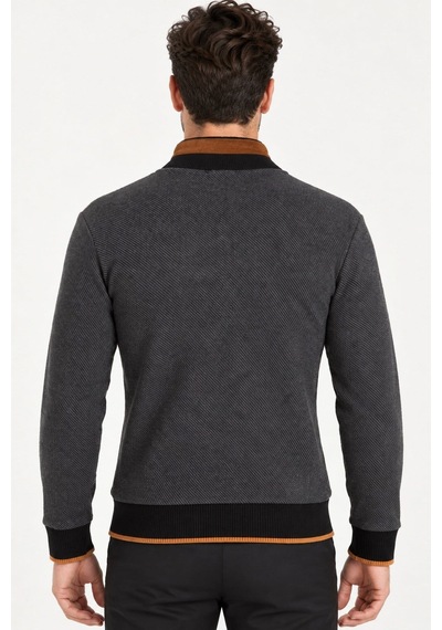 9021 Dewberry Erkek Sweatshırt-diagonal Antrasit-2