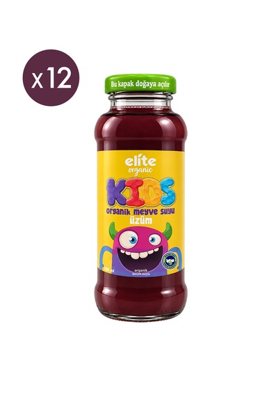 12'li Kids Organik Üzümlü Meyve Suyu 200 Ml