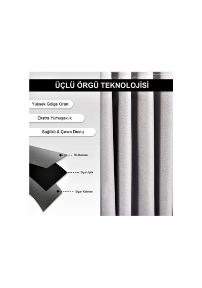 Demirhan Perde Lacivert Blackout Karartma Perde 150 X 300 Çok Renkli
