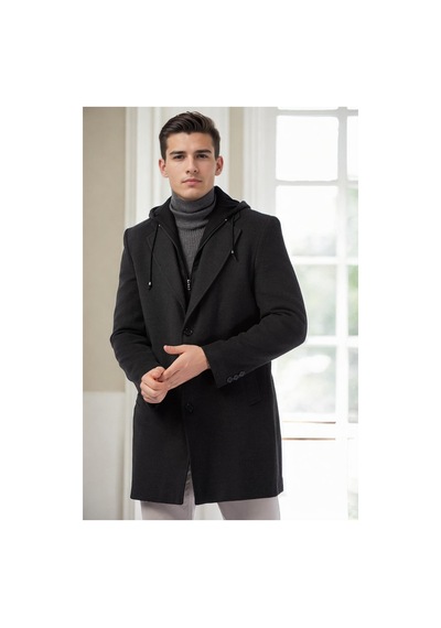 Plt9376 Dewberry Erkek Palto-antrasit Antrasit