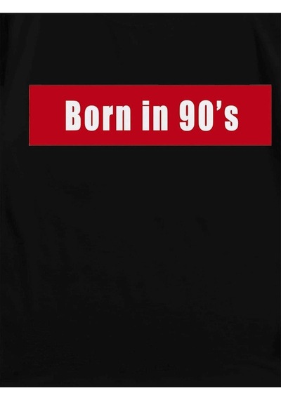 Kadın Beyaz Oversize 90's Baskılı T-shirt Siyah-66968