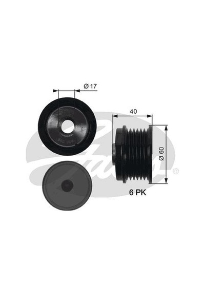 GATES OAP7155 Alternatör Kasnağı 43.5Mm Cmax Fiesta VI Focus III Kuga II Transit Connect Courier 1.5 1.6 2.0TDCI