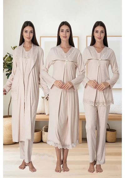Effortt 4036 Sütlü Kahve Lohusa Hamile 4'lü Set Kahverengi