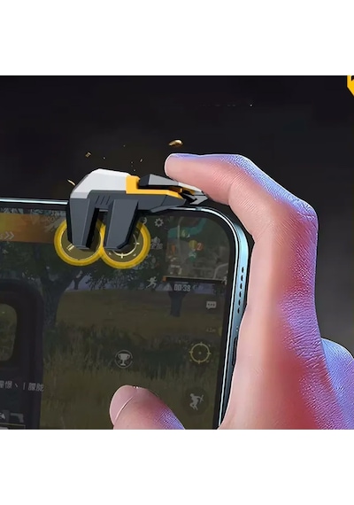Diğer - Gri - Telefon Oyun Konsolu Pubg Tetik Tuşu Aparatı 4 Tuş Oyuncu Tetiği