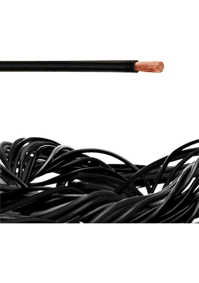 1X4 mm2 SIAF 14 AWG Yumuşak Silikon Kablo  1 Metre - Siyah