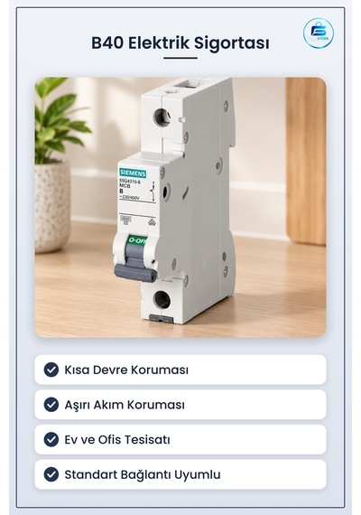 B40 Sigorta Elektrik Tesisatı Koruma Ev Ofis Küçük Ticari Kısa De