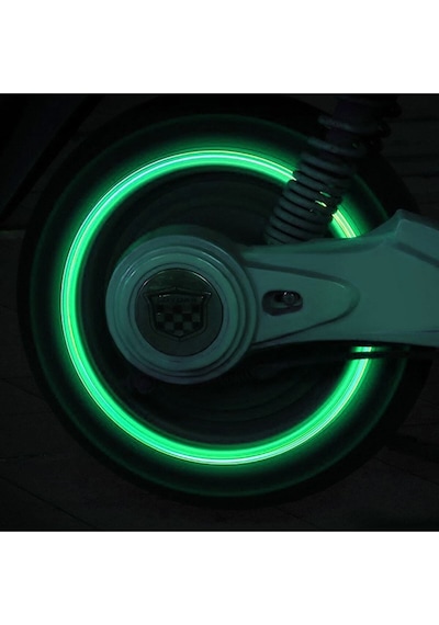 Fosforlu Floresan Led Yeşil Pilsiz Araba Motorsiklet Lastik Sibop Kapaği 2 Adet