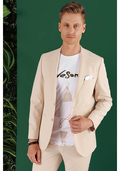 Efor C 645 Slim Fit Bej Spor Ceket Bej