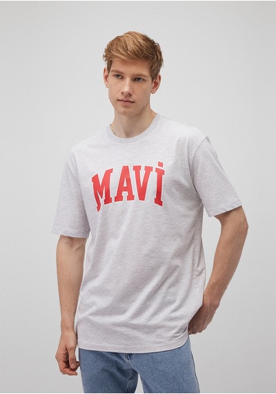 Mavi - Mavi Logo Baskılı Gri Tişört 0611711-85438 Gri