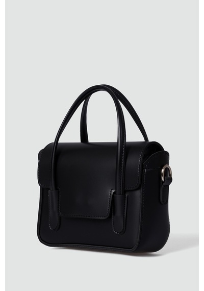 Shule Bags Dimple Retro El Ve Çapraz Çanta Siyah Siyah
