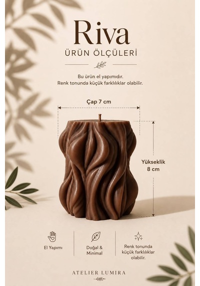 Riva - Dekoratif Mum Kahverengi