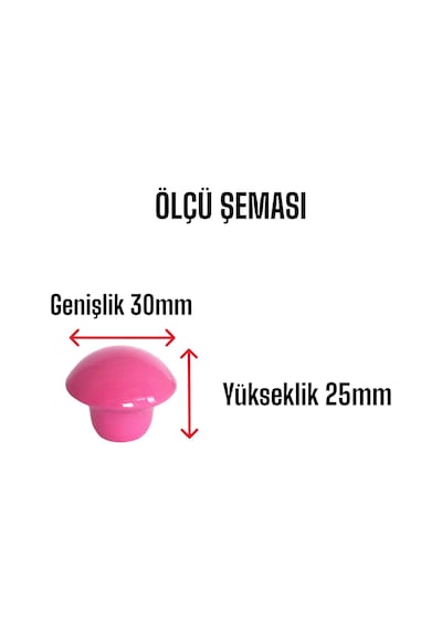 8 Adet Pembe Mantar Düğme Kulp Çocuk Bebek Mobilya Çekmece Dolap Kapak Kulbu Metal Kulp Aksesuarları Vidalı