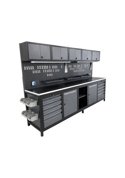 Takpower Ttr4431 3 Metre Takım Tezgahı 10 Çekmeceli 10 Dolaplı Ara Bölmeli