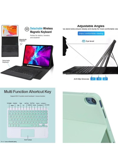 Apple Uyumlu iPad 9. Nesil 10.2" 2021 Kılıf Kablosuz Klavyeli Kılıf Mobax A2602 A2603 A2604 A2605