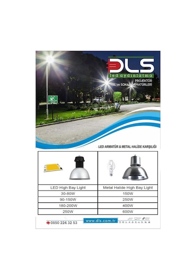 150w Led Yol Sokak Armatür Dls Park Bahçe Çevre Site Bina Dış Mek N11.141
