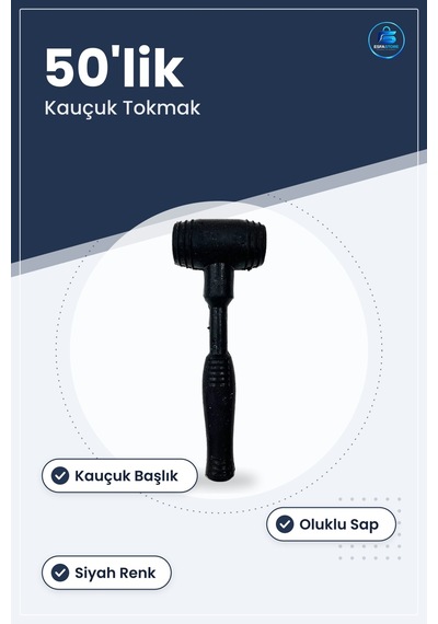 Lastik Tokmak 'lik Çekiç Siyah Kauçuk Hırdavat Manuel El Aleti Mo