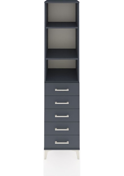 Hyperion Dolap 3 Raflı 5 Çekmeceli 44x44x195 Antrasit-antrasit Antrasit