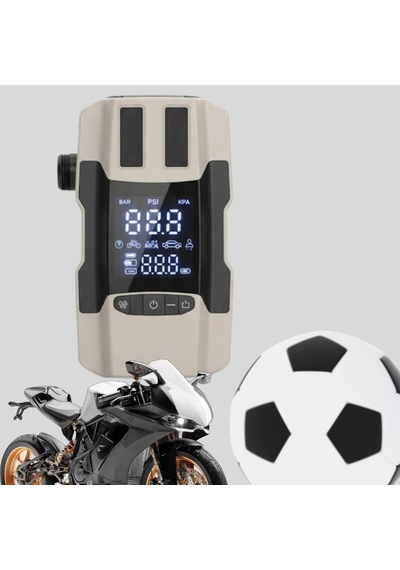 Çok Fonksiyonlu Araç Lastik Şişirme Pompası Akü Takviye Ve Powerbank Özellikli