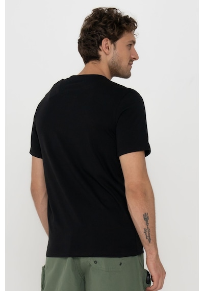 Jack & Jones 12215700 Techlogo Bisiklet Yaka Logolu Erkek Tişört Siyah Beyaz