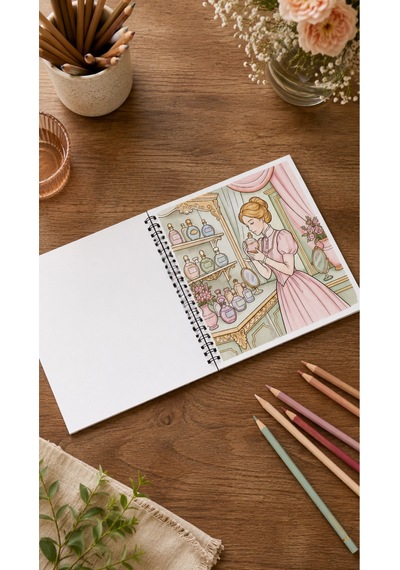 Vintage Victorian Lady Moments 20x20 Cm Büyük Boyama Kitabı, Çocuklar Ve Yetişkinler İçin