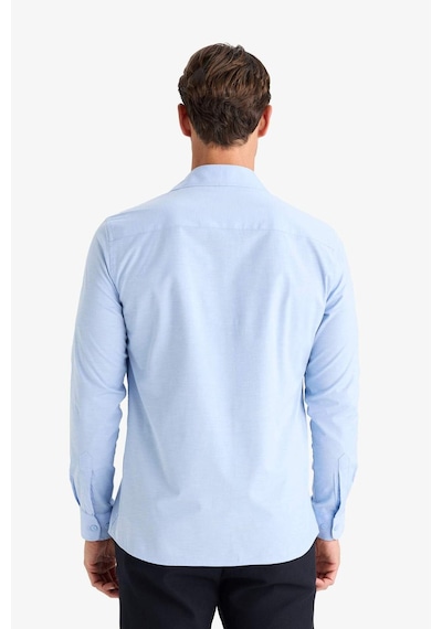 DeFacto Modern Fit Modern Kesim Poplin Düz Pamuk Karışımlı Uzun Kollu Gömlek D3375AX24AUBE177 Mavi DeFacto Modern Fit Modern Kesim Poplin Düz Pamuk Karışımlı Uzun Kollu Gömlek D3375AX24AUBE177 Mavi