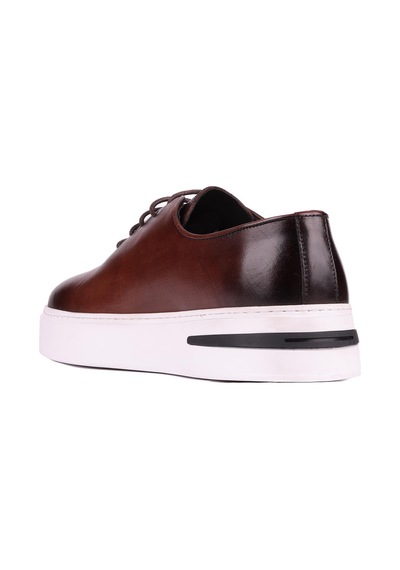 Shoetyle - Kahverengi Deri Bağcıklı Erkek Günlük Ayakkabı 610-1005-1301 Kahve Rengi
