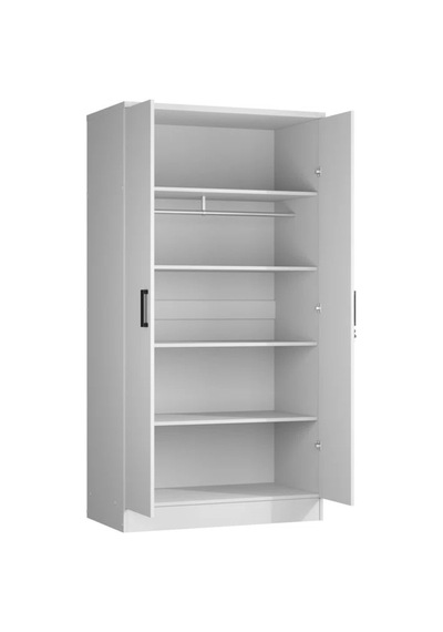 Mdf Apel Gardırop 2 Kapaklı Askılı Ve Raflı Beyaz Mdf Apel Gardırop 2 Kapaklı Askılı Ve Raflı Beyaz