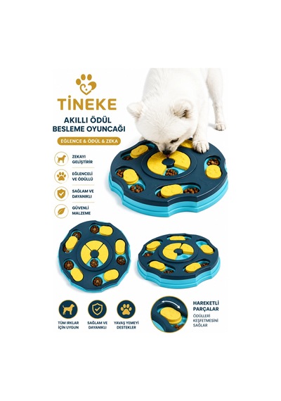 Tineke Orbit Köpek Oyuncağı Mama Bulmaca Yavaş Besleyici Köpek Gıda Dağıtıcı Yavaş Yeme Mavi