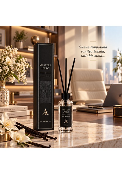 Premium Oda Kokusu Bambu Çubuklu Beyaz Şişe 100 Ml Vanilya