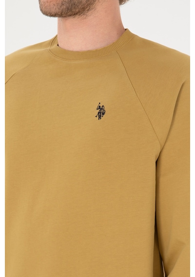 U.S. Polo Assn. Erkek Regular Fit Bisiklet Yaka Hardal İnce Basic Sweatshirt 50313752-VR151