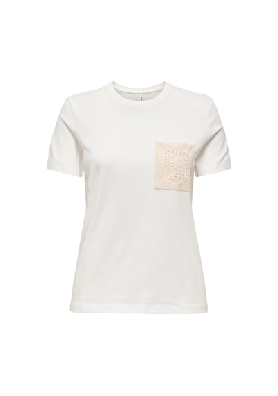 Only Onlenja S/s O-neck Pocket Top Jrs Kadın T-shirt 15369258 Beyaz