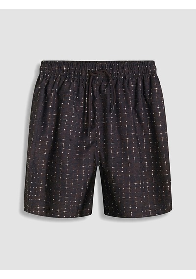 Lcw Swımwear Kahverengi Kısa Boy Desenli Erkek Deniz Şortu