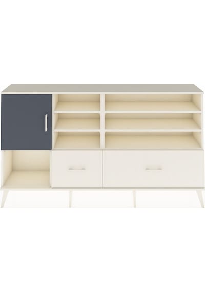 Arges Konsol 8 Raflı 2 Çekmeceli Tek Kapaklı 176x30x99 Aytaşı-antrasit/aytaşı Antrasıt/aytası - Aytası
