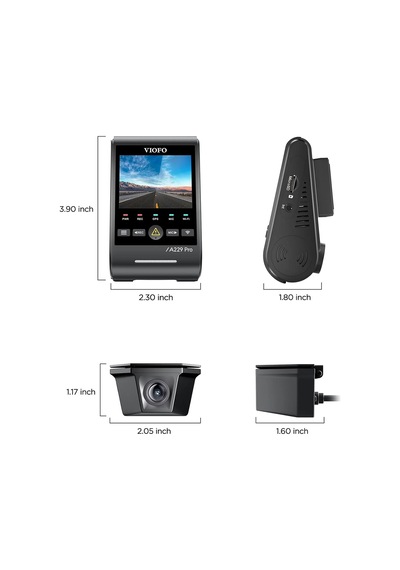A229 Pro W 2 Kameralı Ön+arka Su Geçirmez 4k+2k Sony Starvıs 2 Sensör Gps'li Araç Kamerası