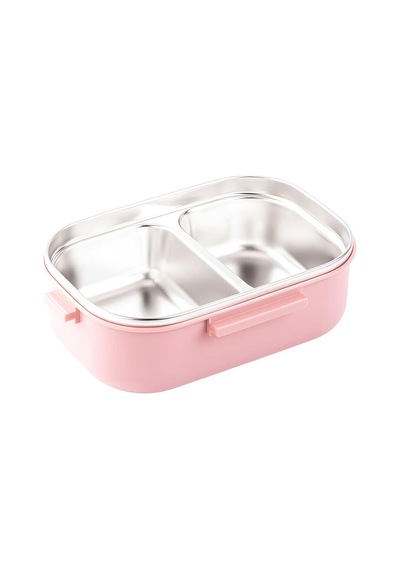 Pembe Paslanmaz Çelik 2 Katlı Çatal Ve Kaşıklı Yemek Taşıma Kabı 1.65l Yemek Termosu Diğer