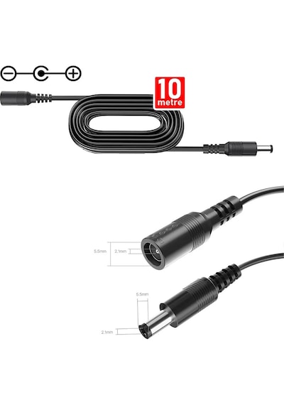 Concord Power Uzatma Kablosu 10 Metre Awg23 Erkek/dişi