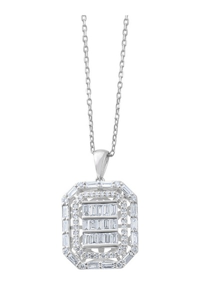 0.75 Karat Baget Pırlanta Kolye 64735023