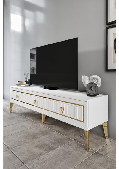 180 CM KLAS MDF MEBRAN KAPAK BEYAZ GOLD