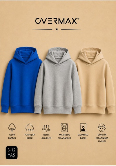 Overmax Çocuk 3'lü Sweatshirt Takımı 3-12 Yaş Saks Mavisi-gri-bej - 917542430 Saks Mavisi-gri-bej Overmax Çocuk 3'lü Sweatshirt Takımı 3-12 Yaş Saks Mavisi-gri-bej - 917542430 Saks Mavisi-gri-bej