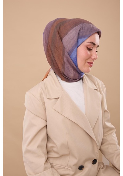 Silk Home Olinda İpek Eşarp 47005-18 Taba, Gri, Kahve, Koyu Mavi, Füme