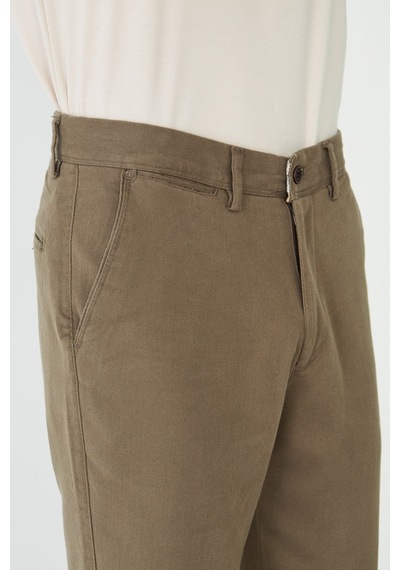 Koyu Bej Modern Kesim Chino Erkek Spor Pantolon VİZON Koyu Bej Modern Kesim Chino Erkek Spor Pantolon VİZON