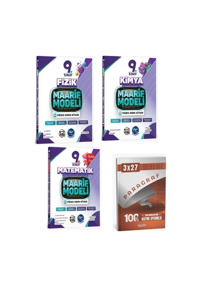 Çap 2027 9. Sınıf Fizik+kimya+matematik Maarif Model Video Ders Kitabı+ Anla Kazan Paragraf