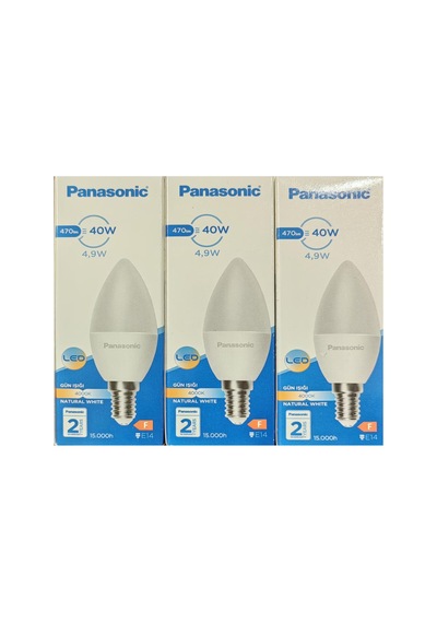 E14 İnce Duylu Mum Ampül 4.9w 4000 Kelvin Günışığı 3 Lü Led Ampül